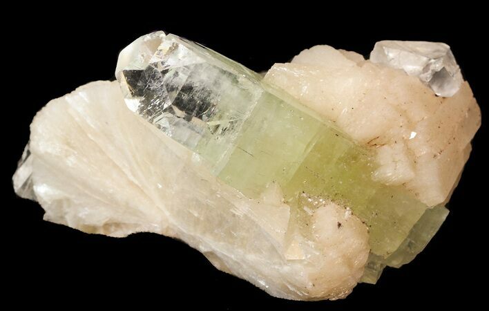 Zoned Apophyllite Crystals on Stilbite (Repaired) - India #44375